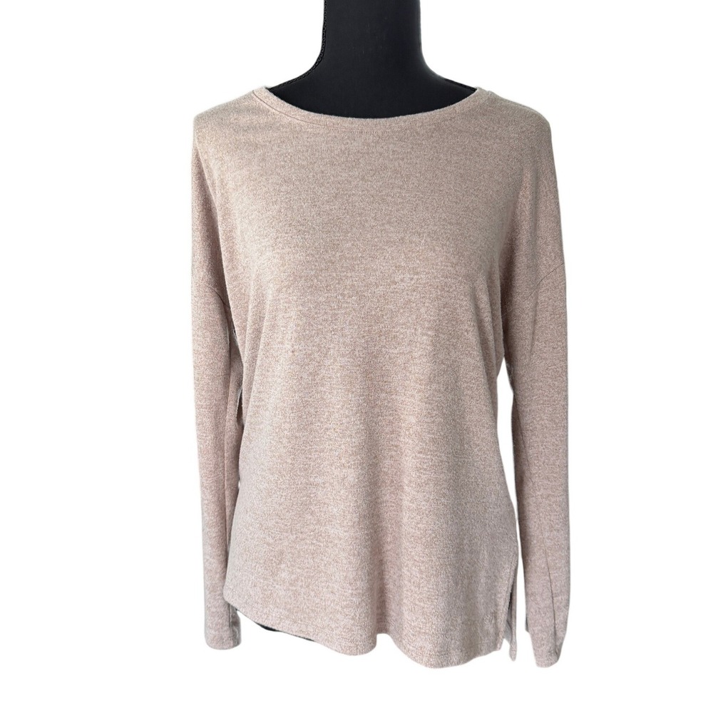 Banana Republic Knit Long Sleeve Top Womens S Beige Minimalist Neutral Capsule